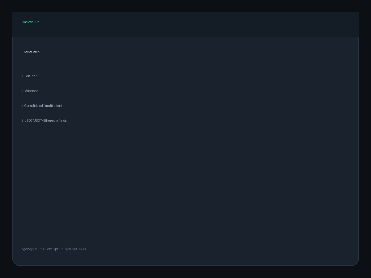 Agency invoice pack preview